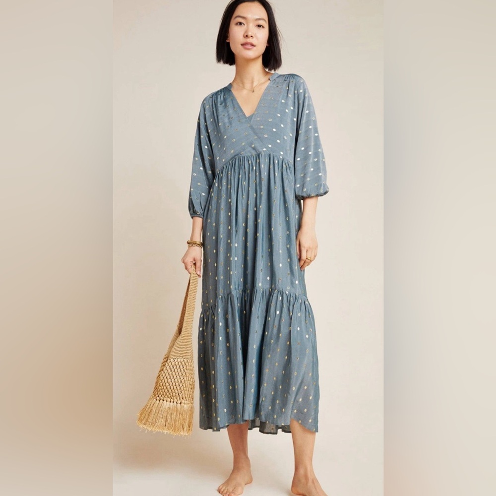 NWT Anthropologie Napoli Tiered Maxi Dress in Size L